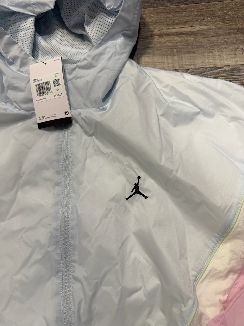 Nike Air Jordan Brooklyn Hooded WindbreakerJacket Aura Carmine HF9333-472 - Picture 5 of 8